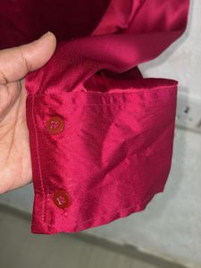 Burgundy Satin Shirt