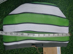 Green &amp; White Striped plant pot cover