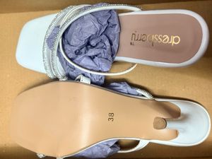 Sparkling White Heeled Sandals
