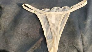 Sheer Lace Trim Thong Briefs
