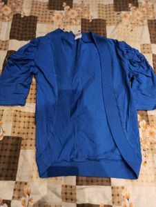 Blue knit cardigan