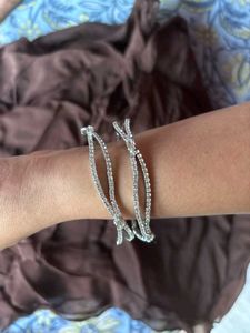 diamond silver bangles