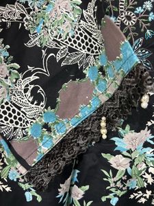 Elegant Black Kurta with Floral Print