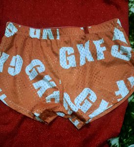 Orange Mesh Shorts