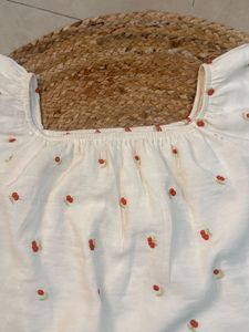Cute Puff Sleeve Floral Top