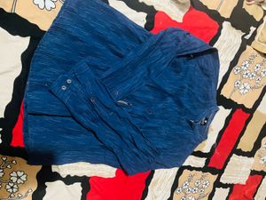 Men's Blue Striped Casual Shirt