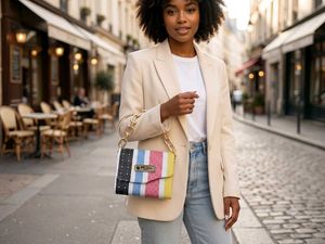 Chic Striped Crossbody Bag