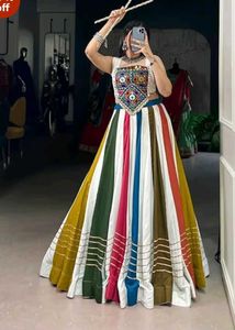 Vibrant Striped Lehenga Choli Set