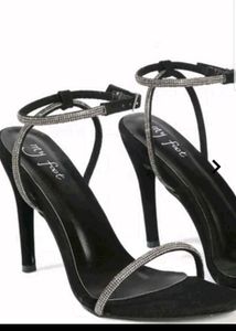 Black Embellished Stilettos Heels