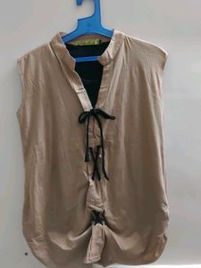 Stylish Sleeveless Taupe Top