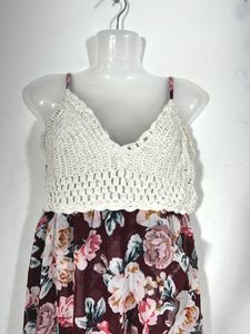 Indulge Maroon and White  Dresses (Women’s)