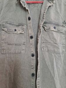 unisex denim  Long Sleeve Shirt
