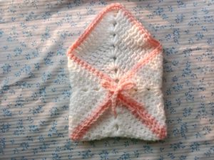 Handmade Crochet granny square bow pouch