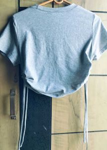 Grey Ruched T-Shirt