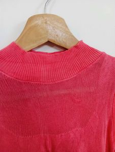 Coral Sleeveless Mock Neck Top