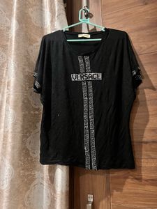 PLUS SIZE  Black Versace Top