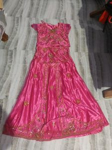 Pink Colour Lehanga Set Work On Net 🤍🤍🤍With Zip