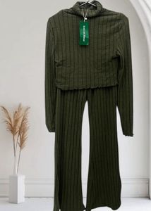 Olive Knit Co-ord Set size s