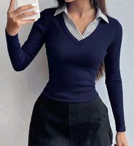 Contrast johny collar top