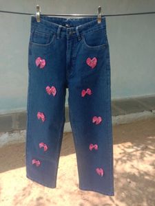 Blue Jeans with Pink Bows