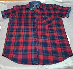 LP Red & Blue Plaid Button-Down Shirt