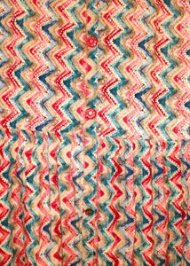 Vibrant Zigzag Print Kurta, long Full flared lengt