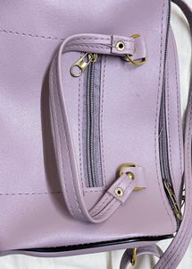 Lilac Textured Chain Crossbody Bag