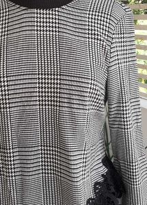 Zara Plaid Lace Trim Top