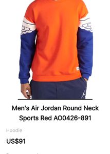 Nike Air Jordan Wings Retro Crew Sweatshirt Size M