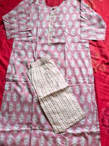 Beautiful Pink Printed Kurta Set