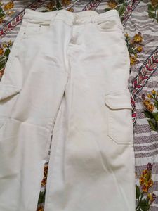 Stylish White Cargo Jeans