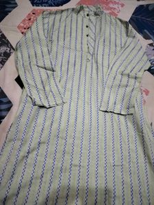 Printed Sea Green Men's Kurta