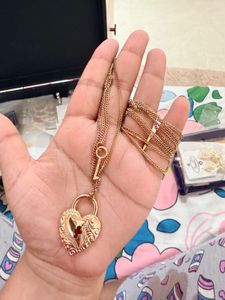 Elegant Heart Lock & Key Necklace