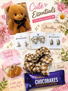 Cute Gift Box with Earrings and Hair Accessories