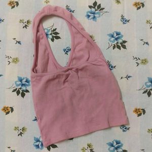Cute Pink Halter Neck Top