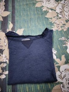 Navy Blue Patterned Sweatshirt