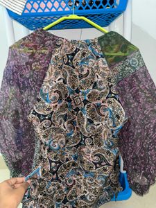 Bohemian Paisley Print Maxi Dress🩶