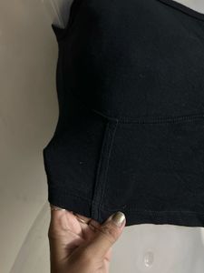 Black Square Neck Crop Top