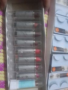 Assorted Lipstick and Eyelashes Set combo