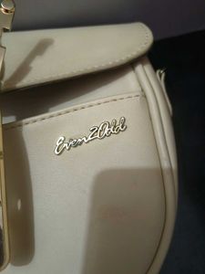 Cream Crossbody Bag with Gold Chain