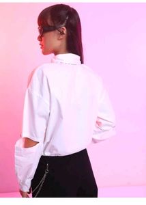 Edgy White Button-Up Shirt