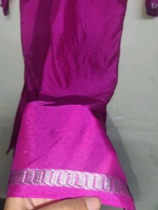 Vibrant Pink Silk Kurta &amp; printed Suit comb