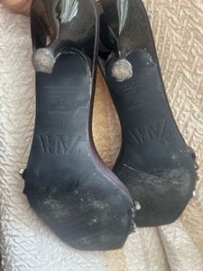 Zara Black Jeweled Heels - Size 37
