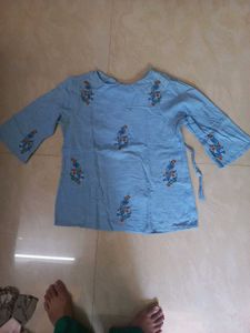 Light Blue Embroidered Kurta