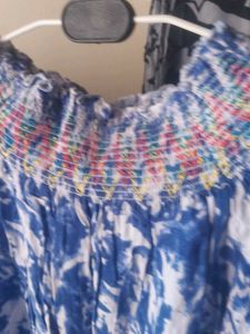 Blue &amp; White Print Blouse 2016
