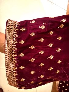 Exquisite Maroon Velvet pant
