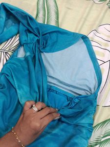 Elegant Turquoise One-Shoulder Maxi Dress
