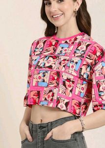 HERE&amp;NOW Graphic Printed Pure  Cotton Drop - shoul