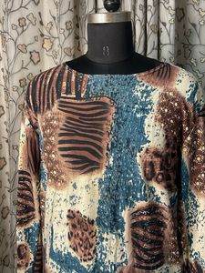 Abstract Print Long Sleeve Top
