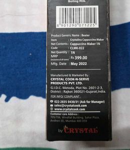 Crystalina Cappuccino Maker